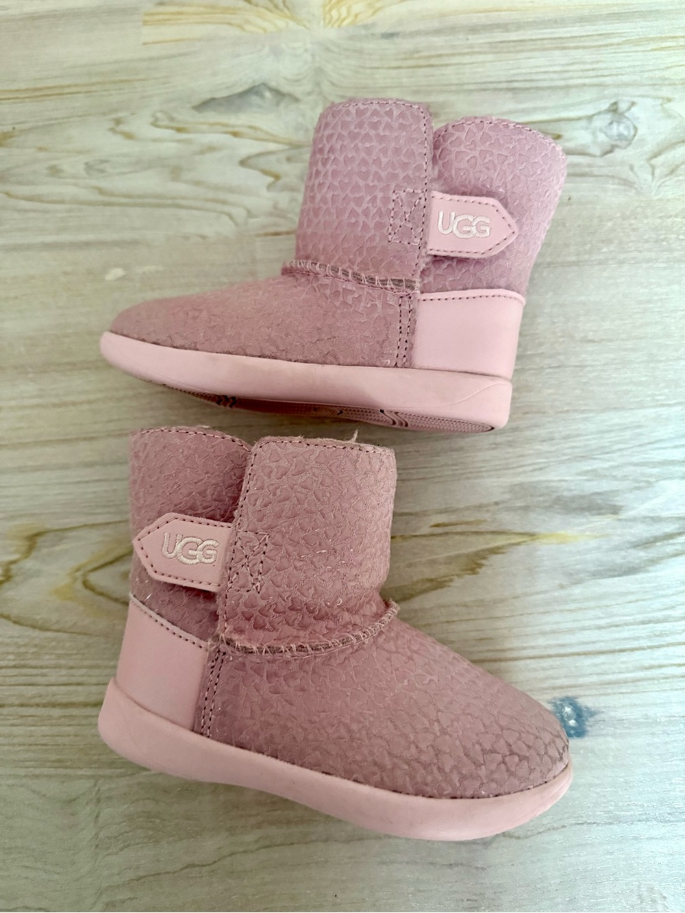 UGG Kids Pink Cozy Booties — Soft Pink Slip-On Shoes